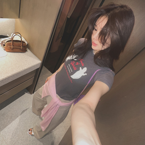 Tweet linen tee