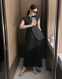 Port linen culotte pants