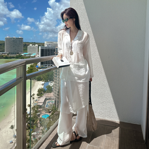 Sear see-through wrap pants