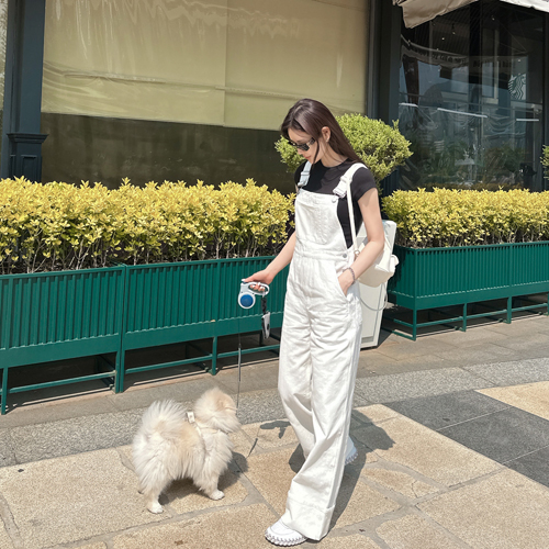 Column denim overall