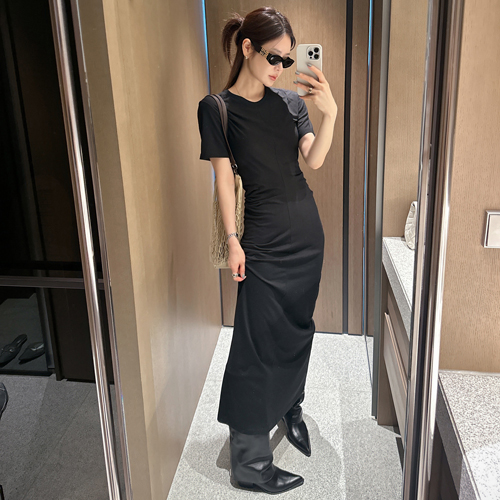 Salmon long dress