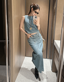 Frank retro denim skirt
