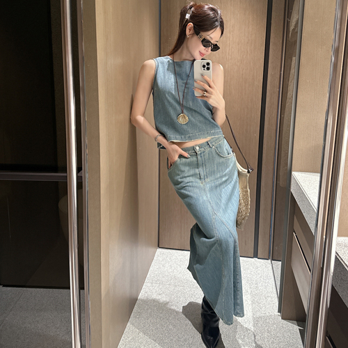 Frank retro denim skirt