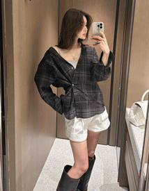 Crown linen check shirt