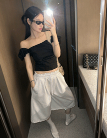 8-boo pleats bermuda pants
