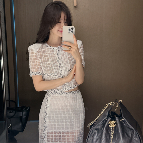 Summer lace puff jacket