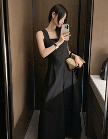 Back slit banding jumpsuit