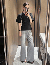 Glass gray wide denim