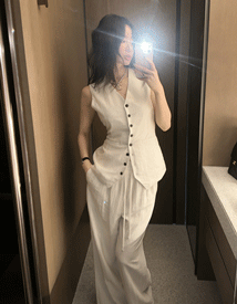 Cynical linen long vest