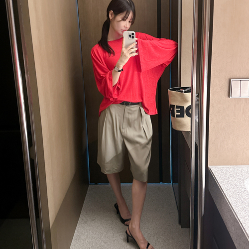 Deif pin-tuck harp pants