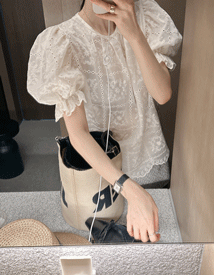 Timber puff blouse