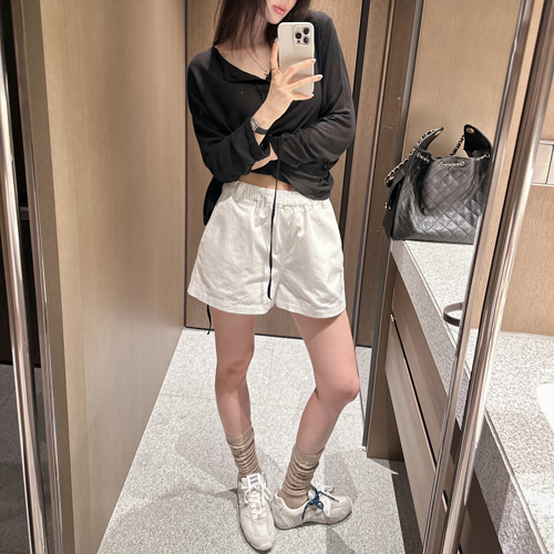 Twill half banding pants