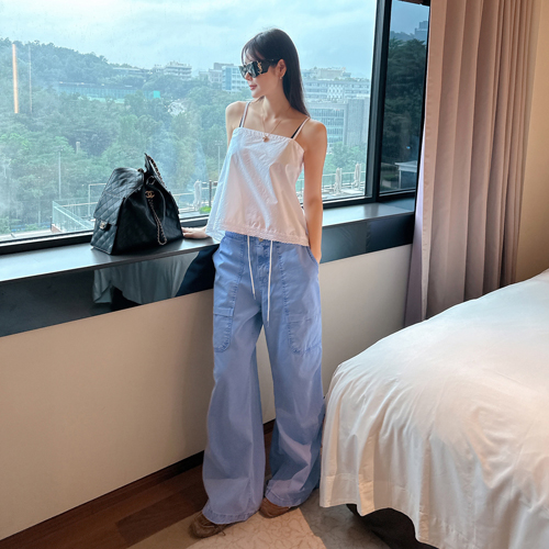 Poster dyeing cotton pants
