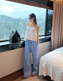 Poster dyeing cotton pants