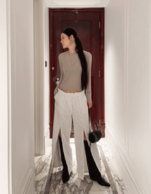 Front zipper nylon pants