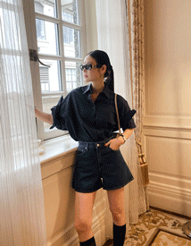 Cadi volume cotton blouse