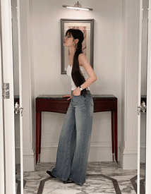 Salted straight denim