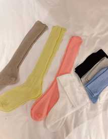 Pique basic knee socks