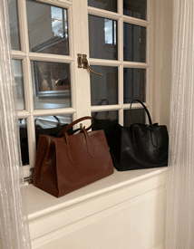 Large square cowhide bag