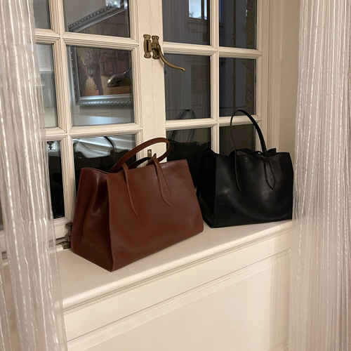 Large square cowhide bag