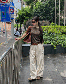 Little string cargo pants(cream)