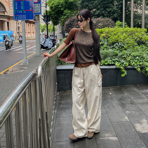 Little string cargo pants(cream)