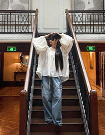 Little string cargo pants(denim)