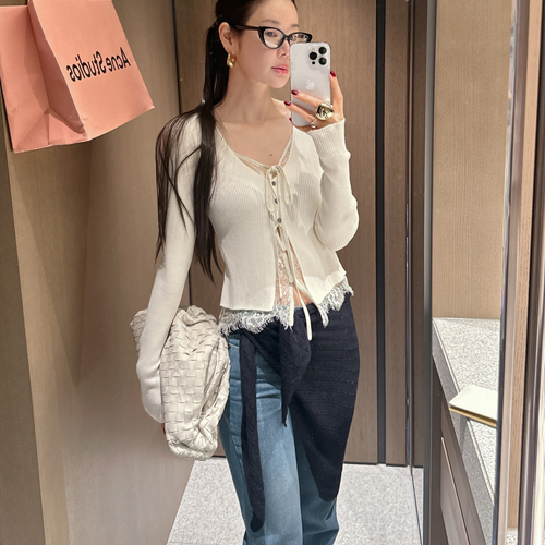Lobe wool knit scarf