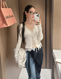 Lobe wool knit scarf
