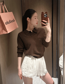 Texture collar knit
