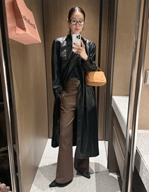 Broc leather long coat