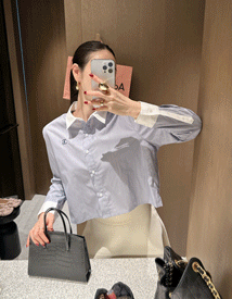 Migne silk crop shirt