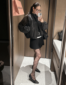 Nova banding pleats mini skirt