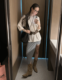 Fitted unbal skirt