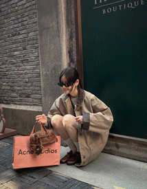 Lambskin collar work jacket