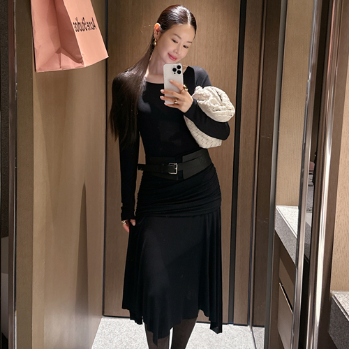 Heidy shirring long dress