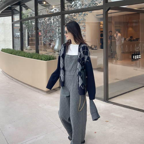 Argyle cash wool cardigan