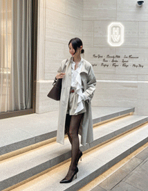 Ouvert single long coat