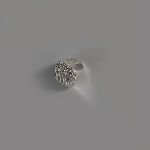 Ora square silver ring