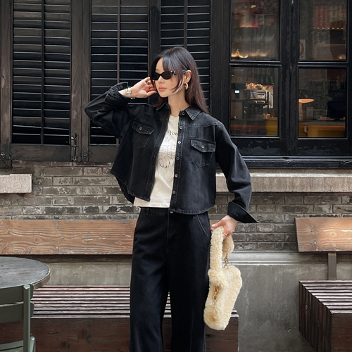 Stro black denim shirt