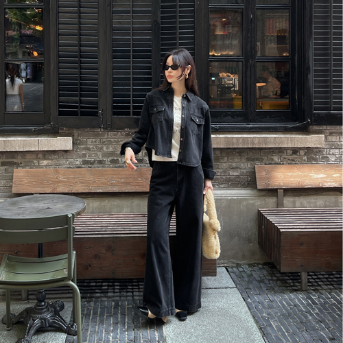 Stro black denim pants