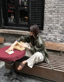Maire leather trench coat