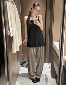 Anka pin-tuck wool pants