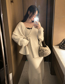 Duel robe wool cardigan