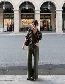 Savory cotton denim pants