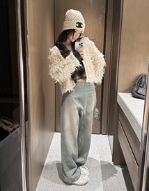 Labe curve baggy denim