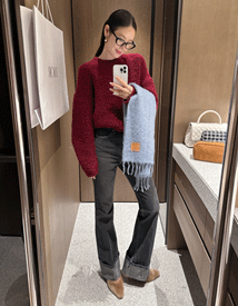 Pino roll-up black boots-cut denim