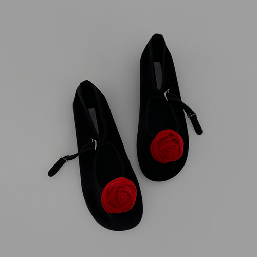 Corsage mary jane flat shoes