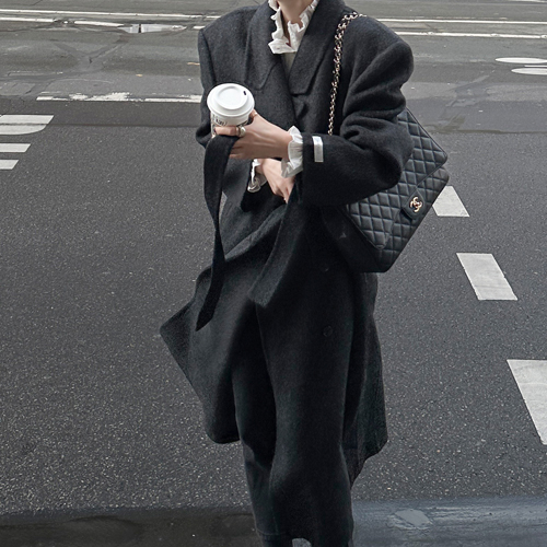 Mote over handmade coat (black)