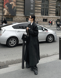 Mote over handmade coat (black)